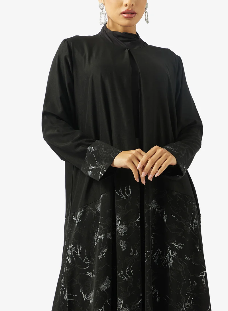 Hayas Closet  Black Embroidered Abaya With Sheila for Women | Best Price UAE